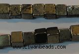 CPY351 15.5 inches 6*6mm cube pyrite gemstone beads wholesale