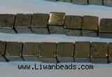 CPY352 15.5 inches 8*8mm cube pyrite gemstone beads wholesale