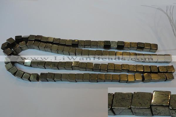 CPY352 15.5 inches 8*8mm cube pyrite gemstone beads wholesale