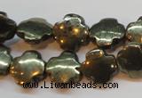 CPY373 15 inches 12*12mm cross pyrite gemstone beads