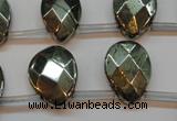 CPY376 Top drilled 15*20mm briolette pyrite gemstone beads