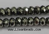 CPY39 16 inches 3*6mm faceted rondelle pyrite gemstone beads wholesale