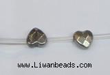 CPY393 Top drilled 8*8mm faceted heart pyrite gemstone beads wholesale