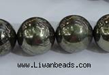 CPY408 15.5 inches 18mm round pyrite gemstone beads wholesale