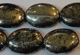 CPY42 16 inches 18*25mm oval pyrite gemstone beads wholesale