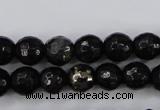 CPY501 15.5 inches 6mm faceted round natural chalcopyrite beads