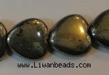 CPY54 16 inches 16*16mm heart pyrite gemstone beads wholesale