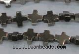 CPY582 15.5 inches 11*11mm cross pyrite gemstone beads wholesale