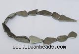 CPY585 15.5 inches 18*25mm - 16*35mm freeform pyrite gemstone beads