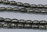 CPY596 15.5 inches 4*6mm rice pyrite gemstone beads wholesale