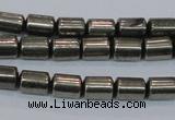 CPY608 15.5 inches 6*9mm tube pyrite gemstone beads