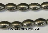 CPY62 15.5 inches 10*14mm rice pyrite gemstone beads wholesale