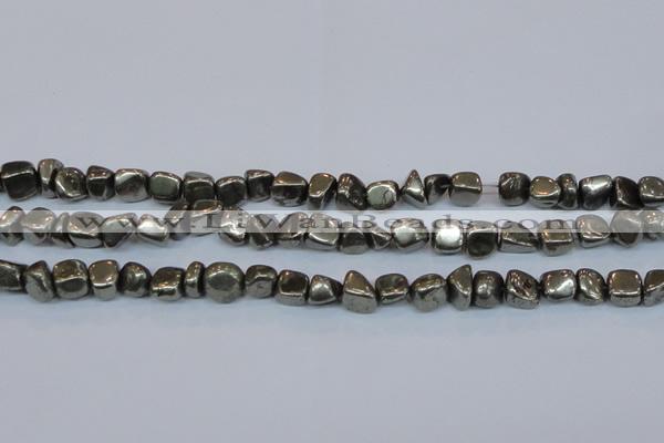 CPY622 15.5 inches 5*8mm - 6*10mm nuggets pyrite gemstone beads