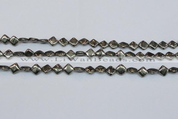 CPY647 15.5 inches 8*8mm diamond pyrite gemstone beads wholesale