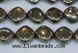 CPY648 15.5 inches 10*10mm diamond pyrite gemstone beads wholesale