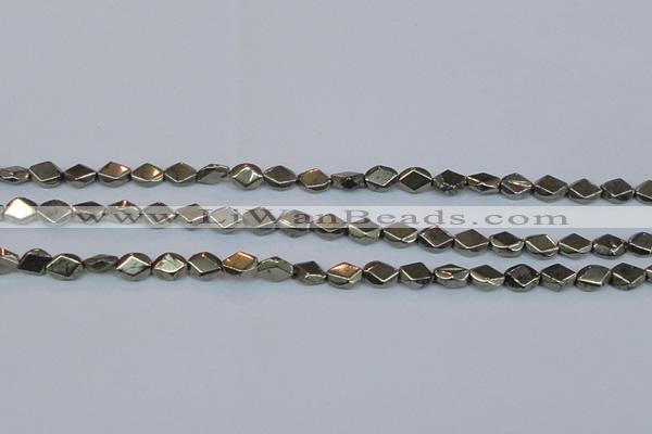 CPY651 15.5 inches 6*8mm pyrite gemstone beads wholesale