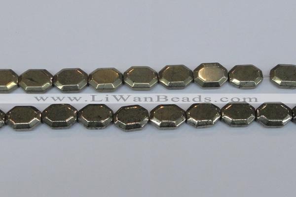 CPY655 15.5 inches 15*20mm octagonal pyrite gemstone beads