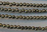 CPY70 15.5 inches 2mm round pyrite gemstone beads wholesale