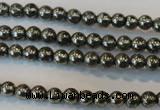 CPY71 15.5 inches 3mm round pyrite gemstone beads wholesale