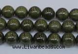 CPY752 15.5 inches 8mm round pyrite gemstone beads wholesale