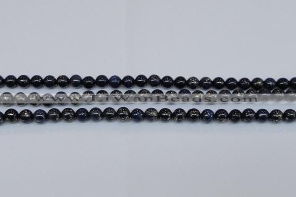 CPY772 15.5 inches 8mm round pyrite gemstone beads wholesale