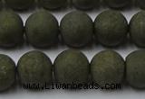 CPY815 15.5 inches 8mm round matte pyrite beads wholesale