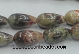 CRA06 15.5 inches 10*20mm teardrop natural rainforest agate beads