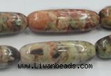 CRA10 15.5 inches 13*40mm cylinder natural rainforest agate beads