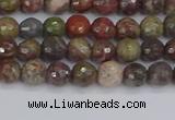 CRA160 15.5 inches 4mm faceted round rainforest agate beads