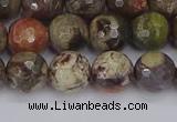 CRA162 15.5 inches 8mm faceted round rainforest agate beads