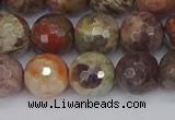 CRA163 15.5 inches 10mm faceted round rainforest agate beads