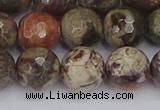 CRA164 15.5 inches 12mm faceted round rainforest agate beads