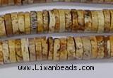 CRB1018 15.5 inches 2*7mm heishi picture jasper beads wholesale