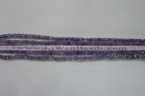 CRB102 15.5 inches 2.5*4mm faceted rondelle amethyst beads