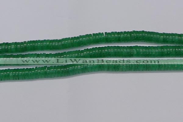 CRB1033 15.5 inches 2*7mm heishi green aventurine beads wholesale