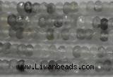 CRB105 15.5 inches 2.5*4mm faceted rondelle cloudy quartz beads