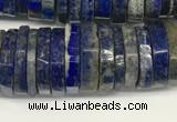 CRB1085 15.5 inches 5*20mm - 6*22mm faceted heishi lapis lazuli beads