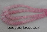 CRB1100 15.5 inches 5*8mm - 9*18mm rondelle rose quartz beads