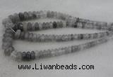 CRB1104 15.5 inches 5*8mm - 9*18mm rondelle cloudy quartz beads