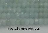 CRB1200 15.5 inches 3*4mm faceted rondelle aquamarine beads