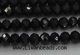 CRB1218 15.5 inches 4*6mm faceted rondelle black tourmaline beads