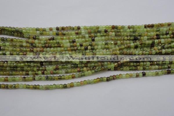 CRB122 15.5 inches 2.5*3.5mm faceted rondelle green garnet beads