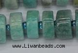 CRB1235 15.5 inches 8*16mm tyre amazonite gemstone beads