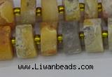 CRB1247 15.5 inches 6*12mm tyre matte crazy lace agate beads