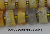 CRB1248 15.5 inches 7*14mm tyre matte crazy lace agate beads