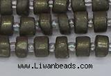 CRB1259 15.5 inches 5*8mm tyre matte pyrite gemstone beads