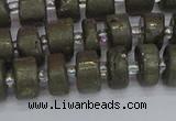 CRB1260 15.5 inches 6*10mm tyre matte pyrite gemstone beads