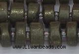 CRB1262 15.5 inches 7*14mm tyre matte pyrite gemstone beads