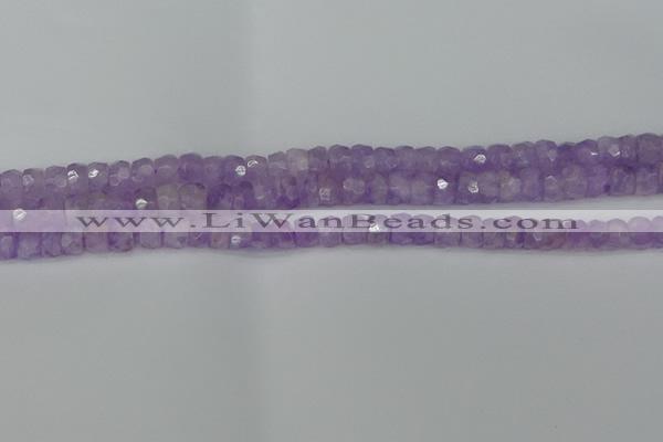 CRB1270 15.5 inches 4*6mm faceted rondelle lavender amethyst beads