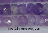 CRB1272 15.5 inches 6*10mm faceted rondelle lavender amethyst beads